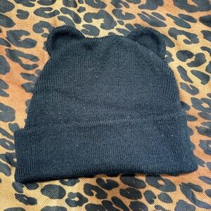 Zara Black Knit Hat with Ears
